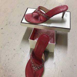 Authentic coach low heel sandal type shoes